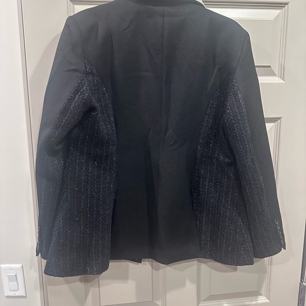 NWTs Gracia Tweed Sparkle Elegant Black Women's Blazer - Picture 4 of 8